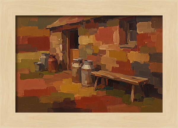 Stone Dairy With Milk Pails