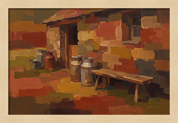 Stone Dairy With Milk Pails