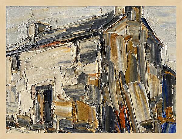 Stone Farmhouse In Palette Knife Style
