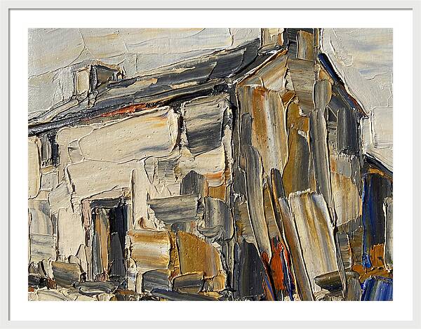 Stone Farmhouse In Palette Knife Style