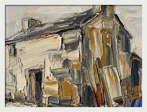 Stone Farmhouse In Palette Knife Style