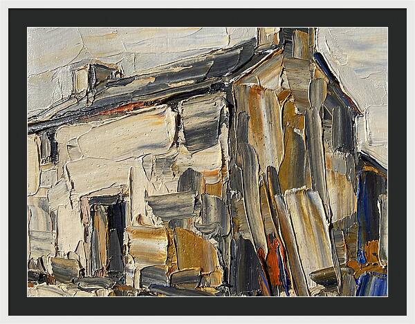 Stone Farmhouse In Palette Knife Style