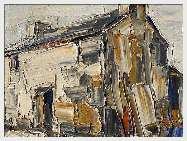Stone Farmhouse In Palette Knife Style