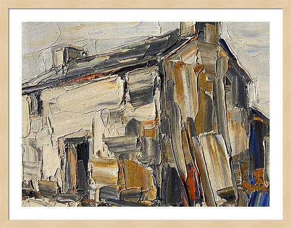 Stone Farmhouse In Palette Knife Style