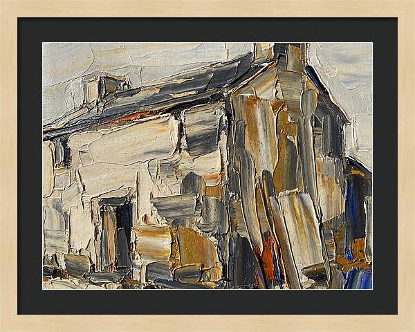 Stone Farmhouse In Palette Knife Style