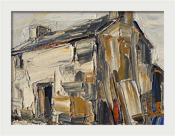 Stone Farmhouse In Palette Knife Style