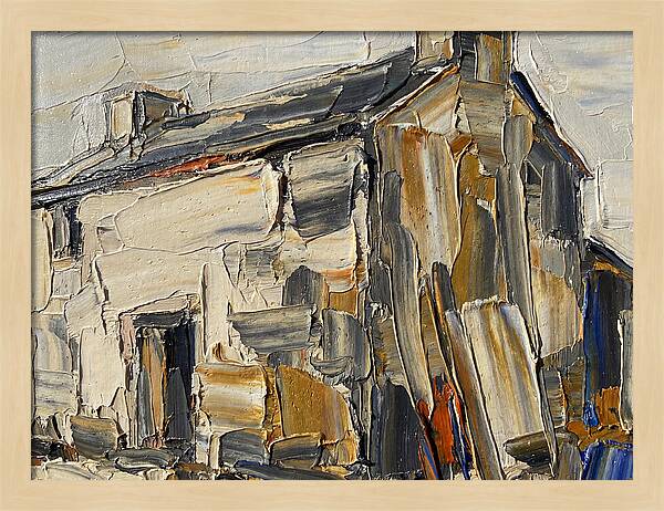 Stone Farmhouse In Palette Knife Style