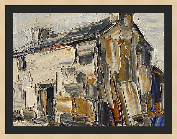 Stone Farmhouse In Palette Knife Style