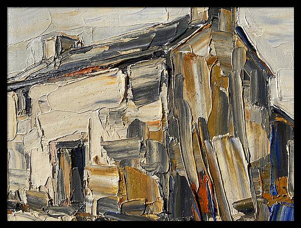 Stone Farmhouse In Palette Knife Style