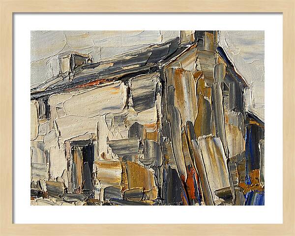 Stone Farmhouse In Palette Knife Style