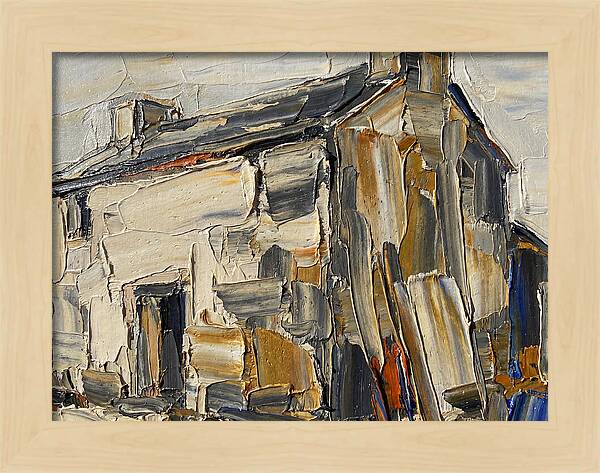 Stone Farmhouse In Palette Knife Style