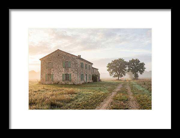 Stone Farmhouse With Green Shutters