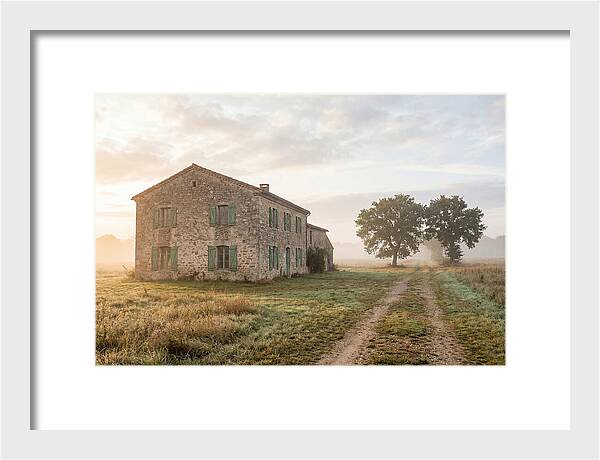 Stone Farmhouse With Green Shutters