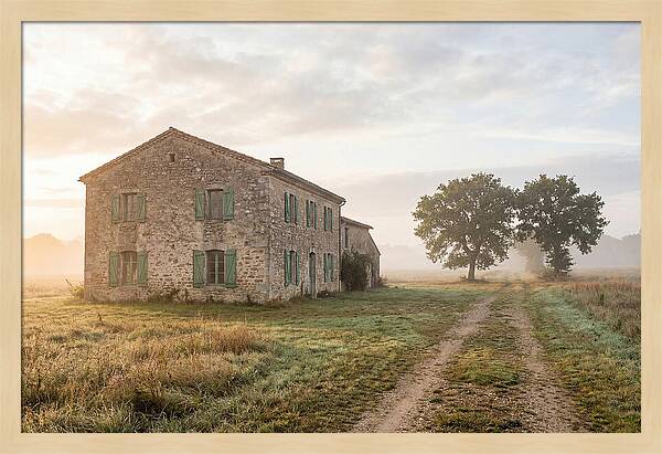 Stone Farmhouse With Green Shutters