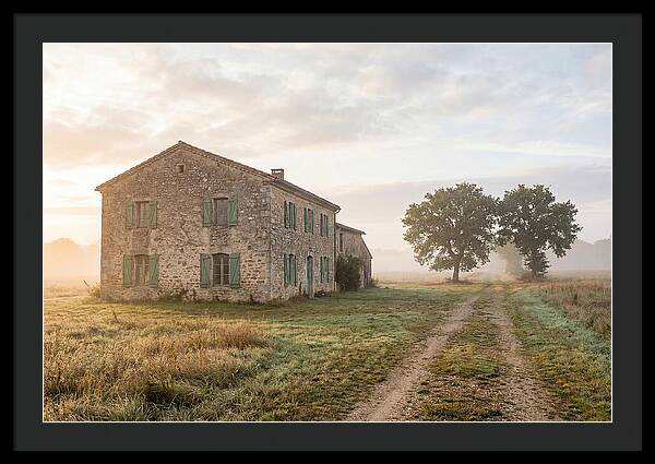 Stone Farmhouse With Green Shutters