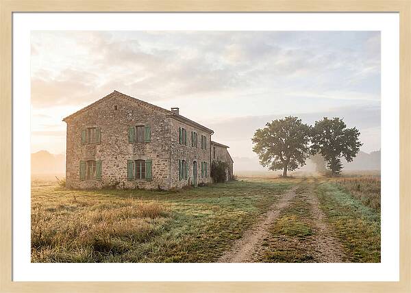 Stone Farmhouse With Green Shutters
