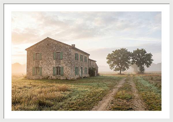 Stone Farmhouse With Green Shutters