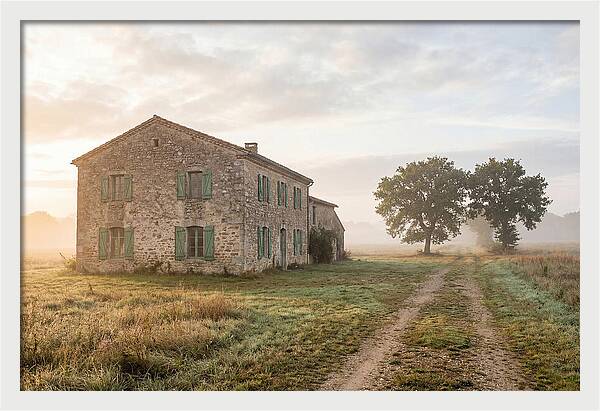 Stone Farmhouse With Green Shutters