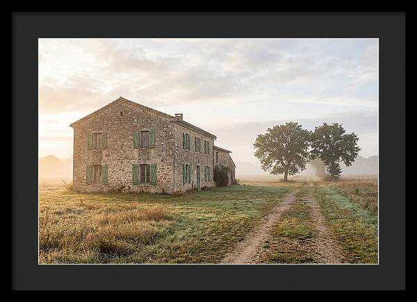 Stone Farmhouse With Green Shutters