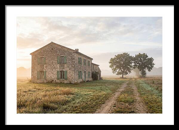 Stone Farmhouse With Green Shutters