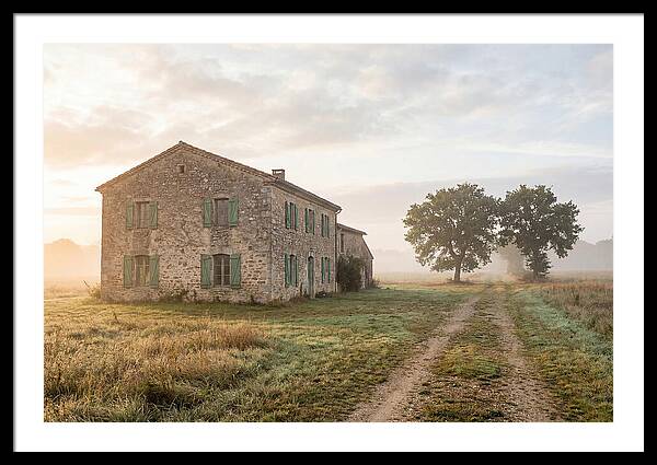 Stone Farmhouse With Green Shutters
