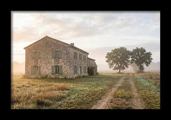 Stone Farmhouse With Green Shutters