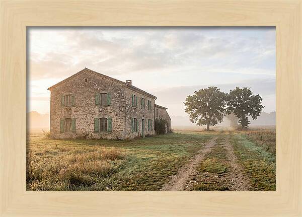 Stone Farmhouse With Green Shutters