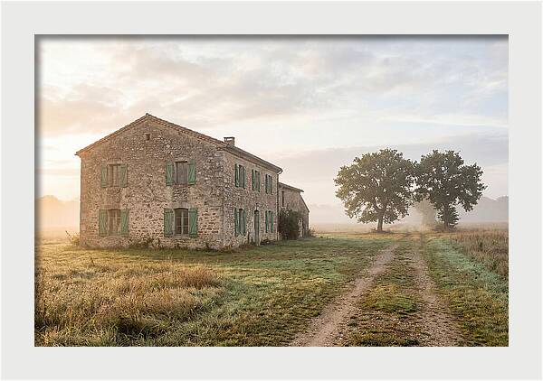 Stone Farmhouse With Green Shutters