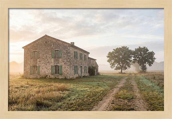 Stone Farmhouse With Green Shutters