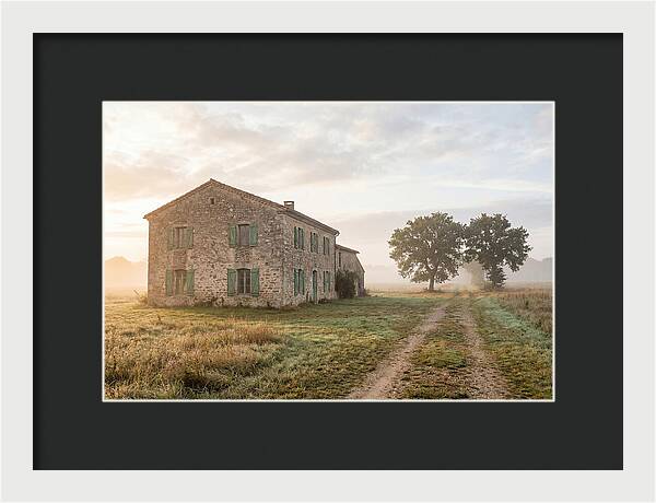 Stone Farmhouse With Green Shutters