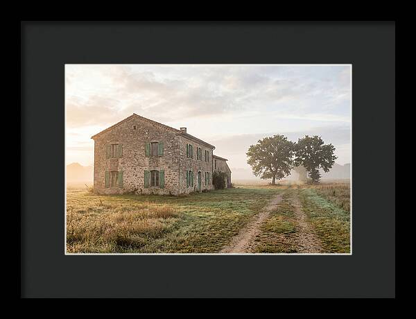 Stone Farmhouse With Green Shutters