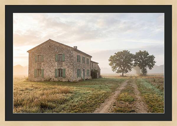 Stone Farmhouse With Green Shutters