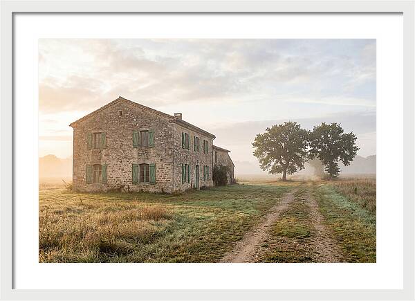 Stone Farmhouse With Green Shutters