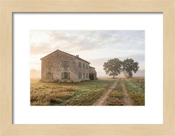 Stone Farmhouse With Green Shutters