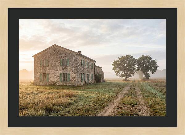 Stone Farmhouse With Green Shutters