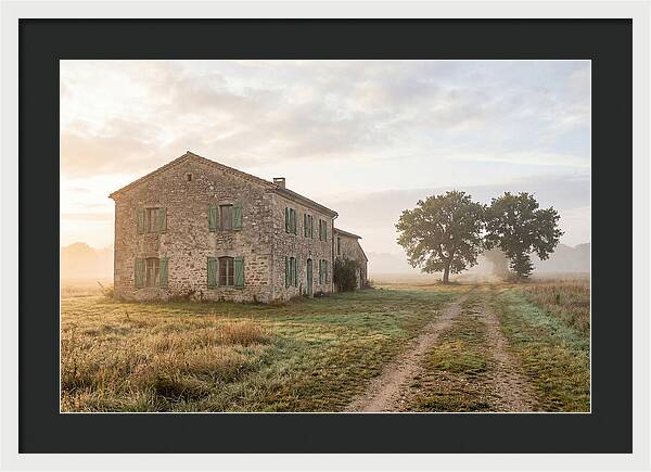 Stone Farmhouse With Green Shutters