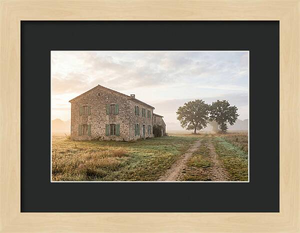 Stone Farmhouse With Green Shutters