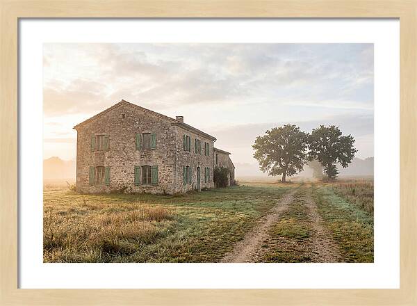 Stone Farmhouse With Green Shutters