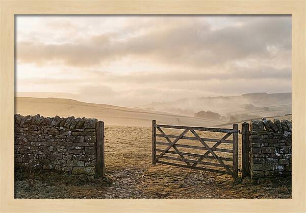 Stone Field Gate At Dawn
