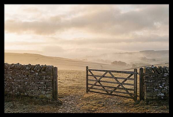 Stone Field Gate At Dawn