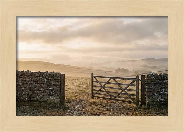 Stone Field Gate At Dawn
