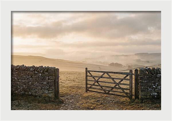 Stone Field Gate At Dawn