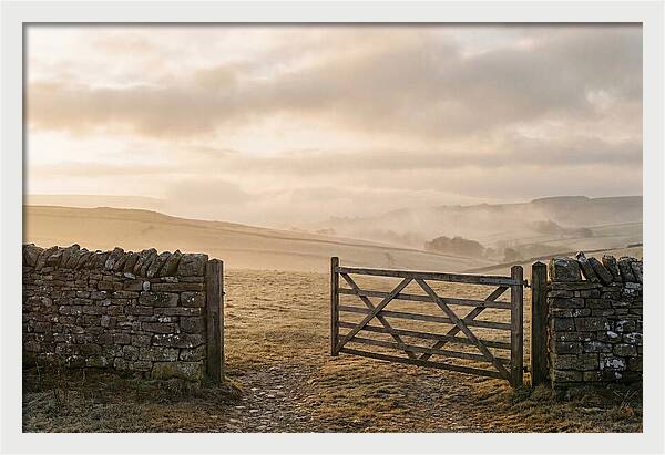 Stone Field Gate At Dawn
