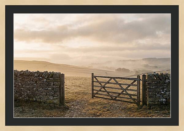Stone Field Gate At Dawn