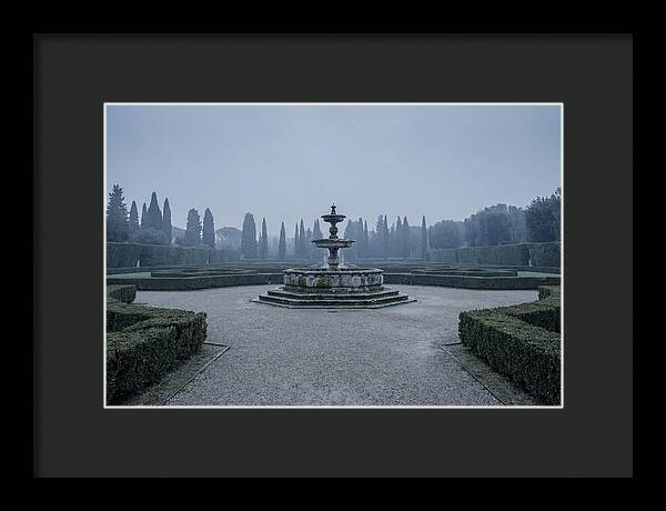 Stone Fountain In Formal Italian Garden