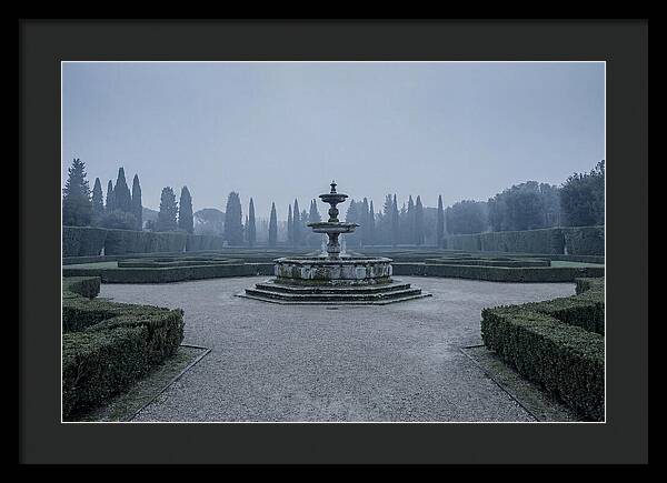 Stone Fountain In Formal Italian Garden