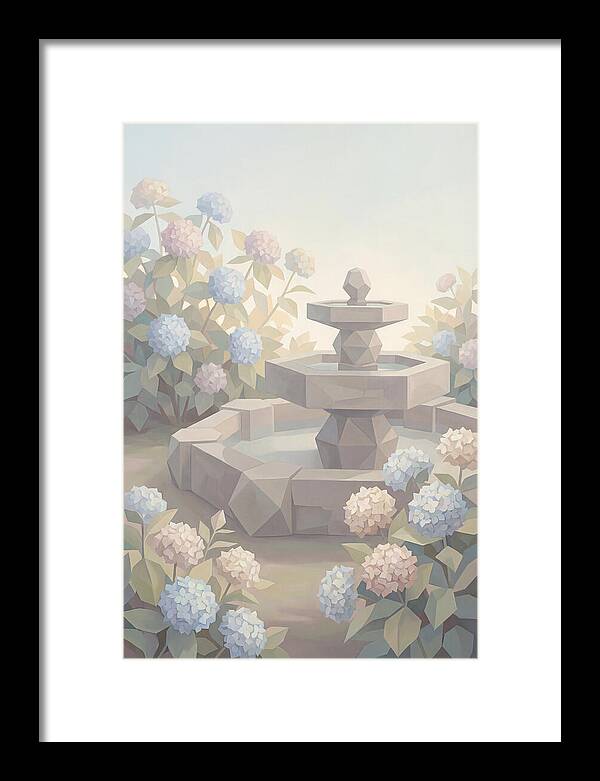 Stone Fountain Surrounded By Blooms