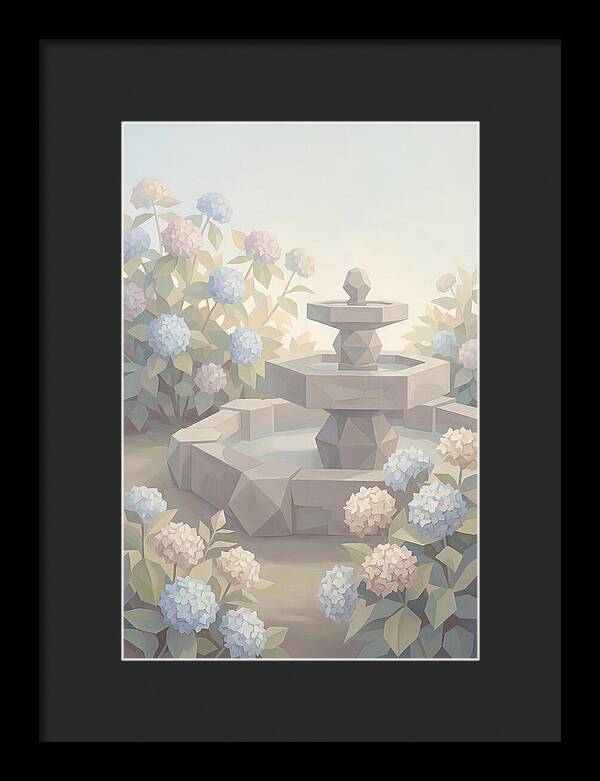 Stone Fountain Surrounded By Blooms