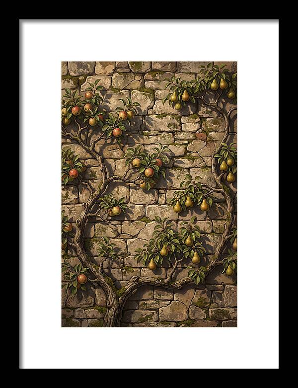 Stone Garden Wall With Espaliered Fruit