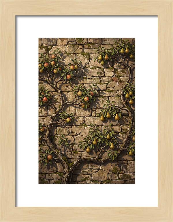 Stone Garden Wall With Espaliered Fruit